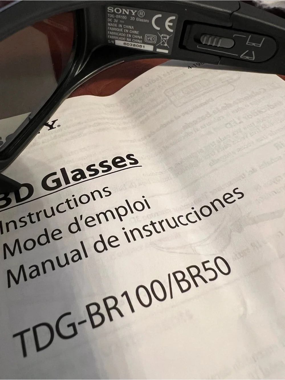 Sony Black 3D Active Glasses with Dark Lenses